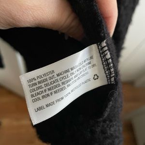 Boucle Open Front Black Coat